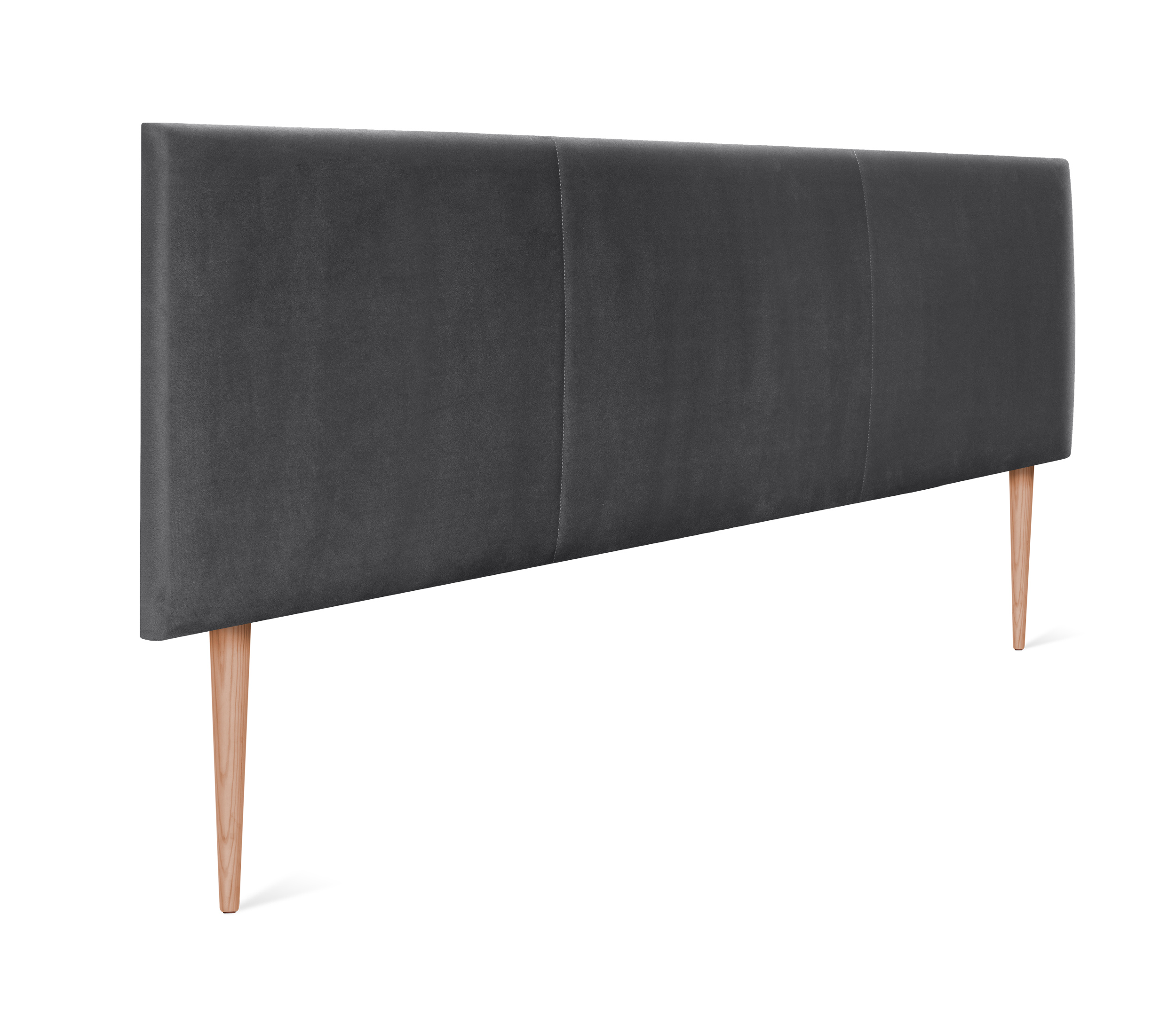 Dhome cabecero terciopelo alta gama modular con patas liso moderno cabezal tapizado cama lujo dormitorio acolchado (terciopelo gris oscuro, 145cm)