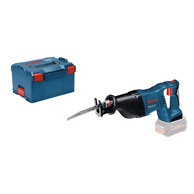 Bosch Professional 060164J007 Sega Universale GSA 18 V-LI, Lunghezza Corsa 28 mm, Batterie e Caricabatteria Non Inclusi, in Valigetta L-BOXX, Nero/Blu