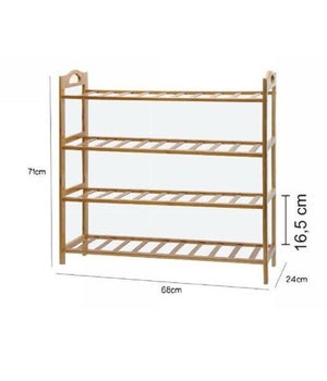 Mobile Porta Scarpe In Legno 3 Ripiani Con Ante - Organizer Per Ingresso, Regolabile, Design Moderno - 7
