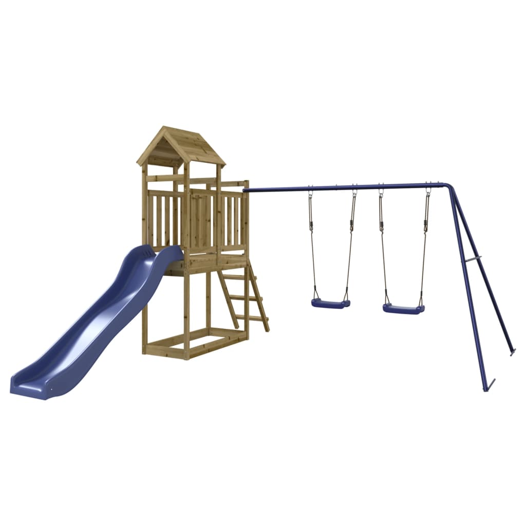Conjunto de brincar para exterior | Conjunto de jogar madeira de pinho impregnada CFW50156 - 2