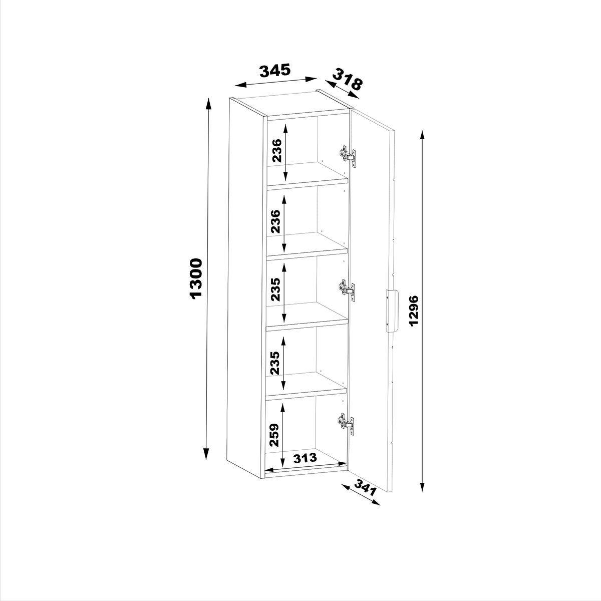 Ensemble meuble double vasque 140cm 2 niches et colonne Viggo Bois - 7