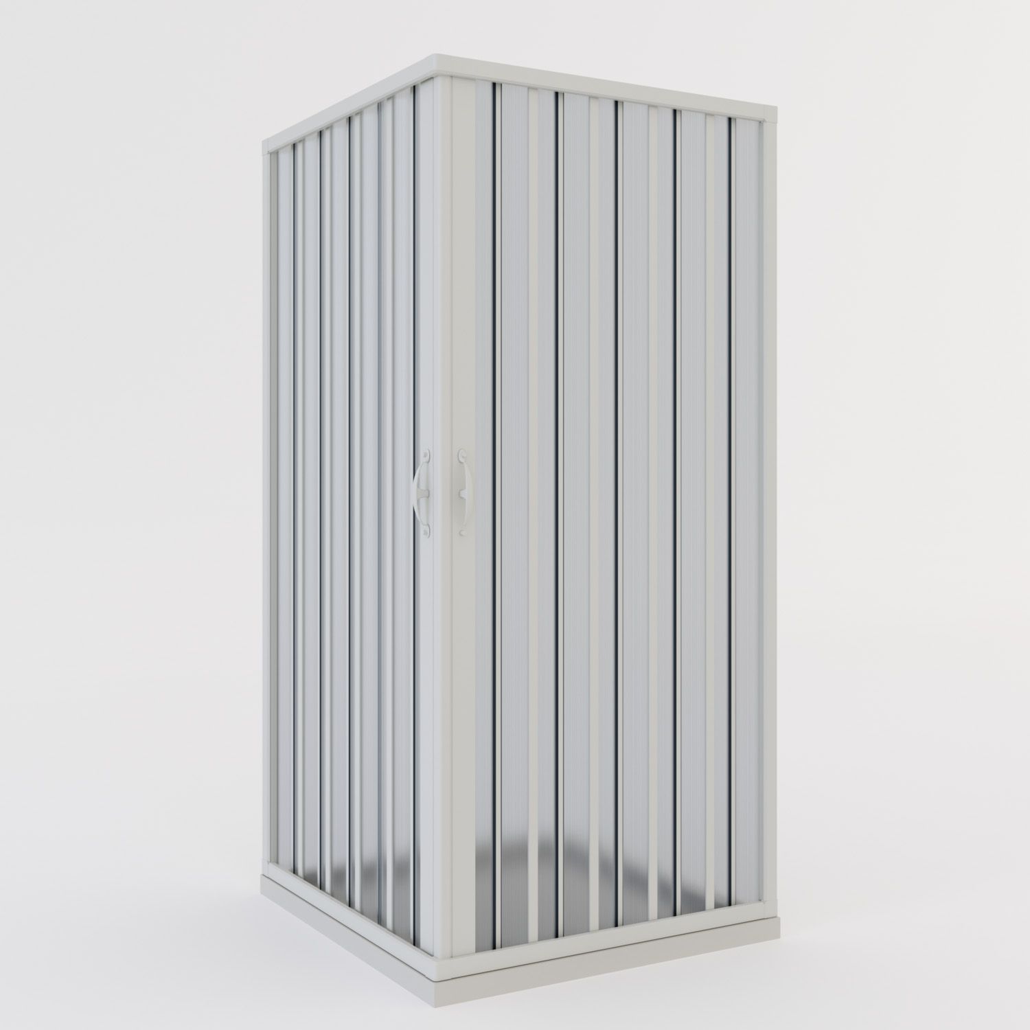 Mampara de ducha plegable de esquina 90x90 CM de PVC mod. Aster con apertura Central - 5