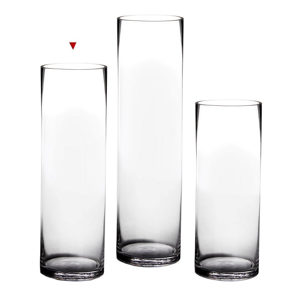 Jarrón cilíndrico de cristal transparente decorativo de 15x50 cm CasaSelección - 4