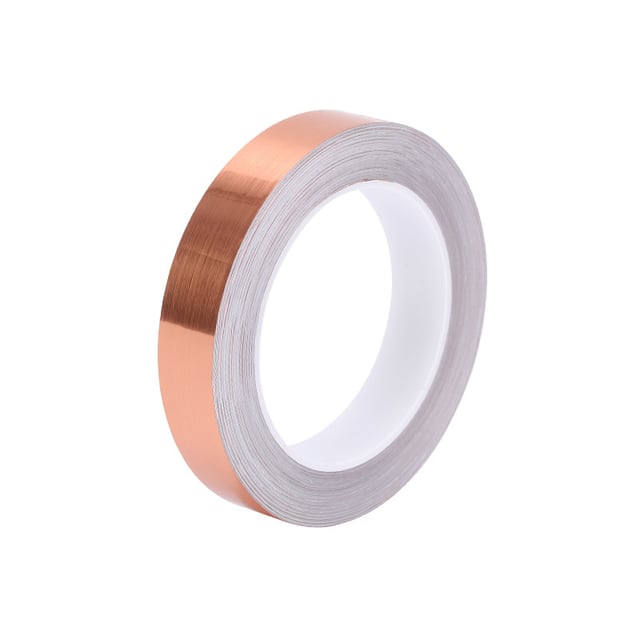 Ruban en feuille de cuivre avec adhésif conducteur - Blindage EMI conducteur pour les réparations électriques de papiers de circuits vitraux (10 mm, 1