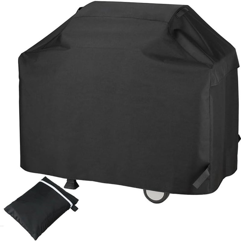 Pokrowiec na grill zewnętrzny 145x61x117 cm, plandeka z wodoodpornej tkaniny Oxford 210D, odporna na promieniowanie UV, wiatr i kurz, czarny