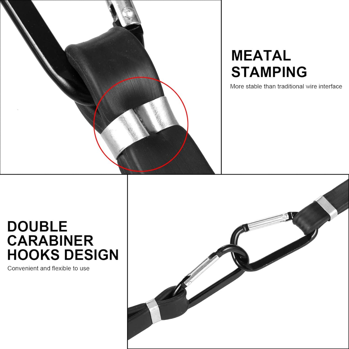 Cordon élastique avec mousqueton, 2 pcs 200cm cordons élastiques pour vélos, porte-bagages, cordon élastique - 4