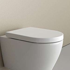 BERNSTEIN - Abattant WC plastique avec double Lunette WC pour famille et enfant, charnières acier inox - Blanc - 46,4x35,9x5,1cm - U1006