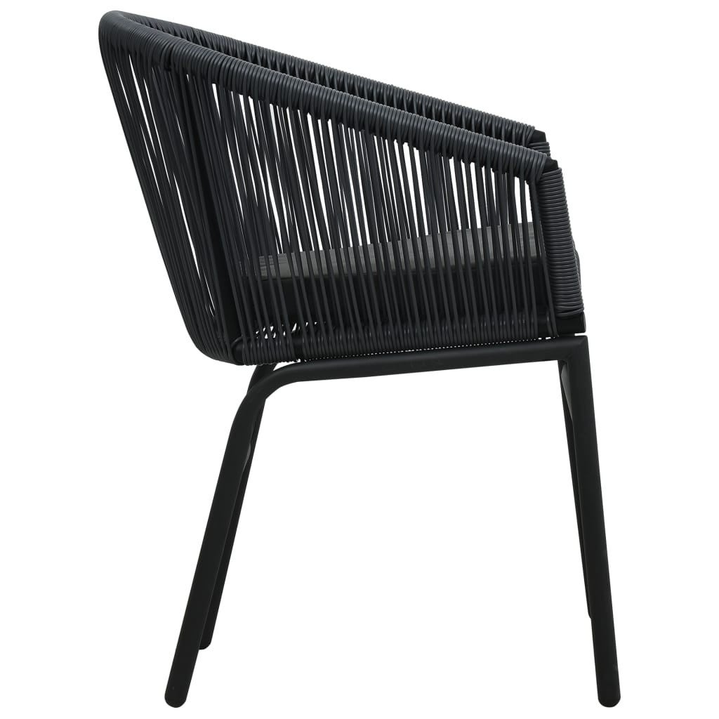 Chaises de jardin 2 pcs Noir Rotin PVC - 4