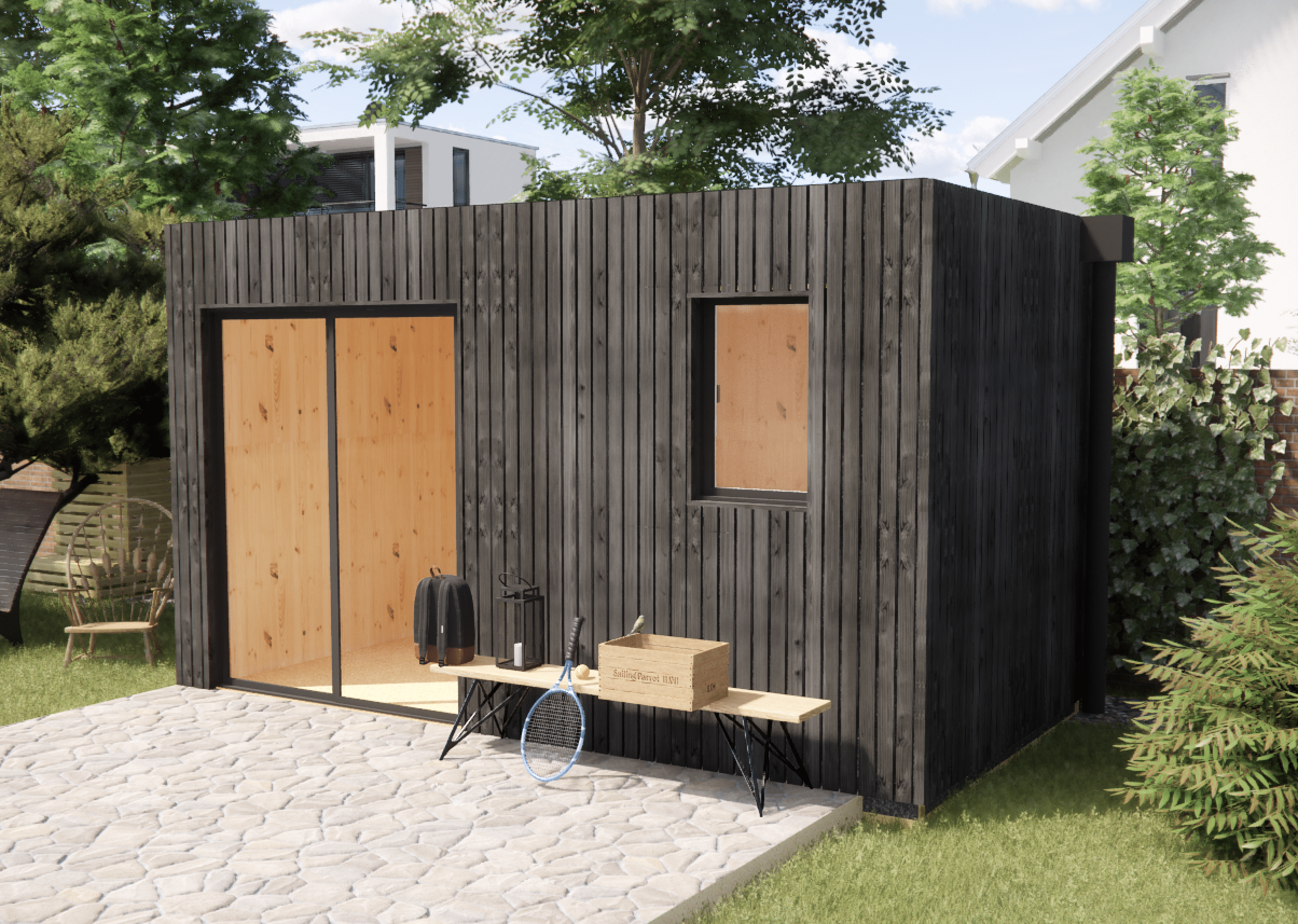 Dépendance jardin sans permis en bois 4,4 x 2,4 x 2,7 m - 6