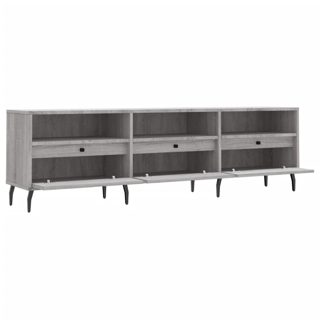 Meuble TV sonoma gris 150x30x44,5 bois d'ingénierie - 6