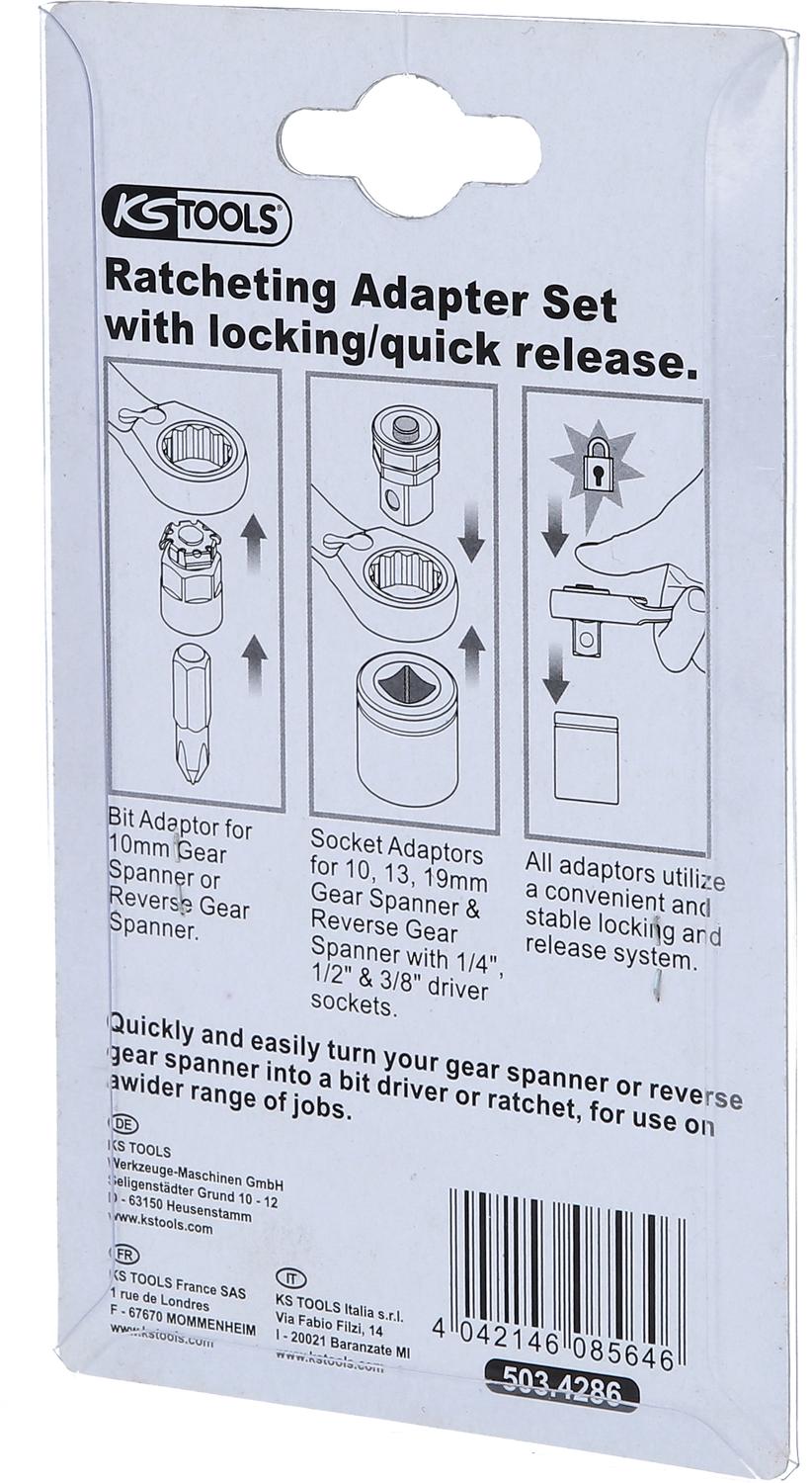 KS TOOLS - Jeu d'adaptateurs GEARplus® à verrouillage - 4 pièces - 503.4286 - 3