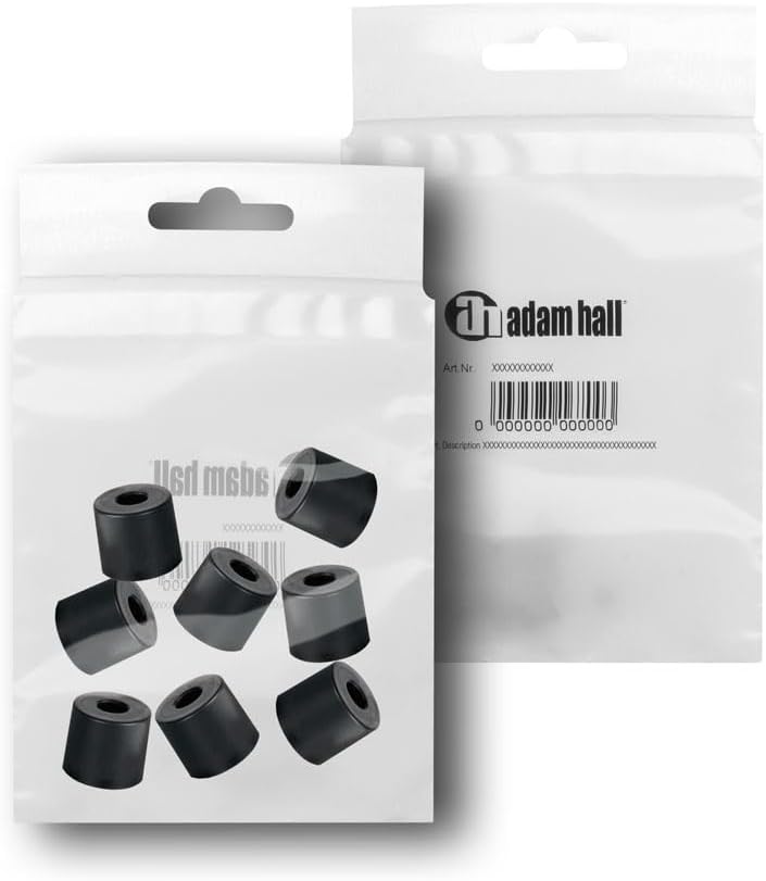 Hardware 4913 M8 AH - Lot de 8 picioare de cauciuc 38 x 33 mm în geantă