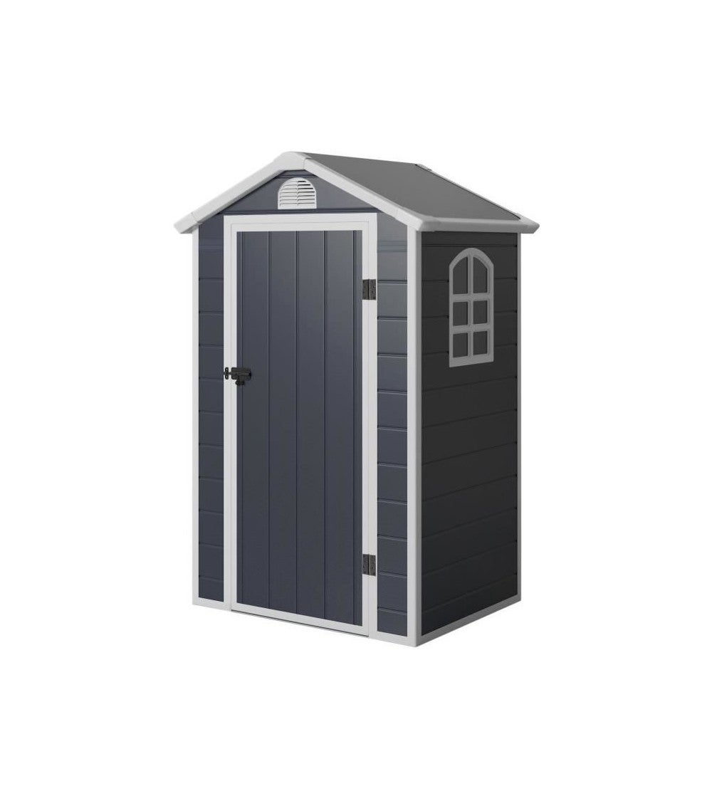 Abri De Jardin En Résine Gris Anthracite 1,39 M² - CESIO - Facile à Monter, Résistant Aux Intempéries - 2