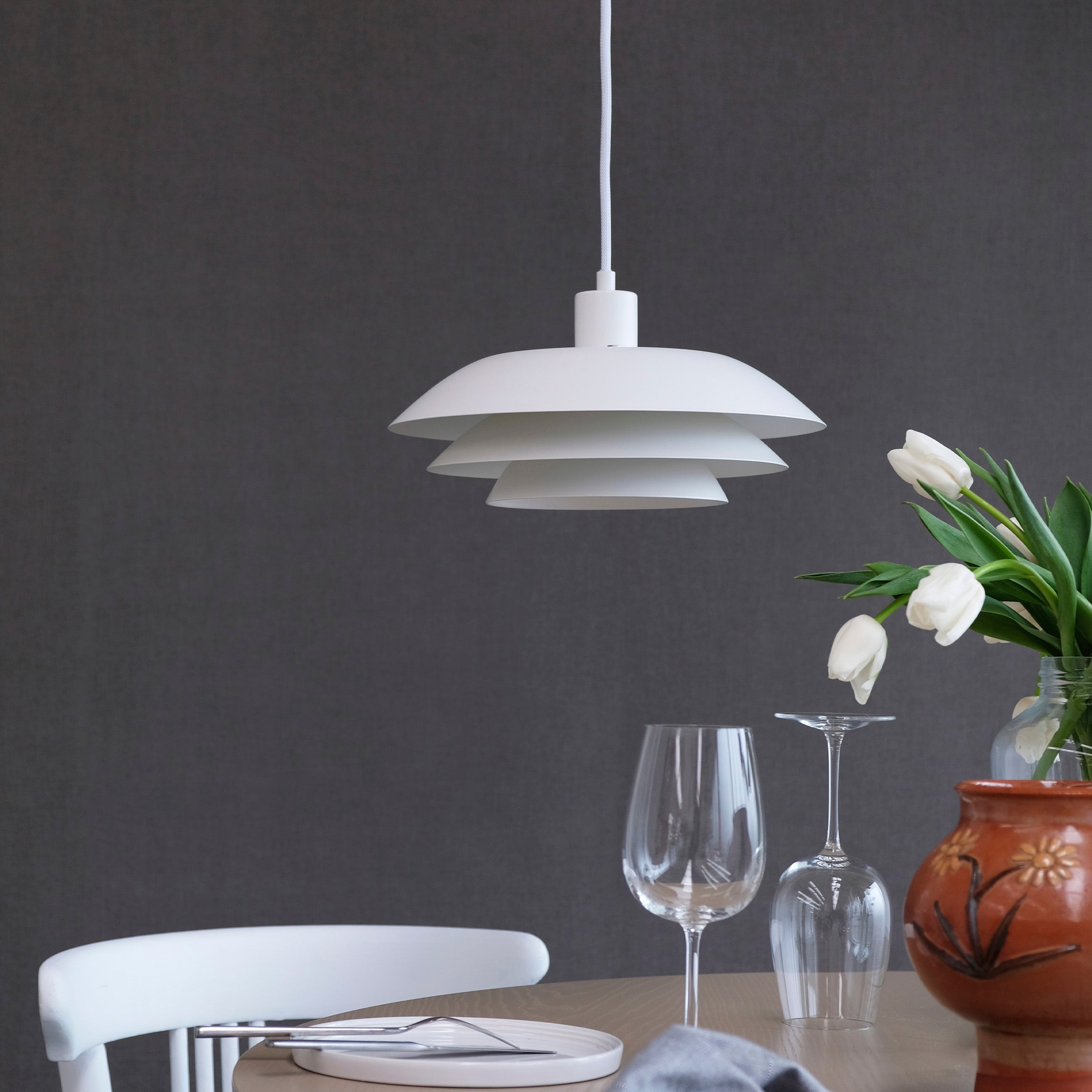 Suspension en métal blanc mat, h 15 cm d 31 cm DL31 - DYBERG LARSEN - 5