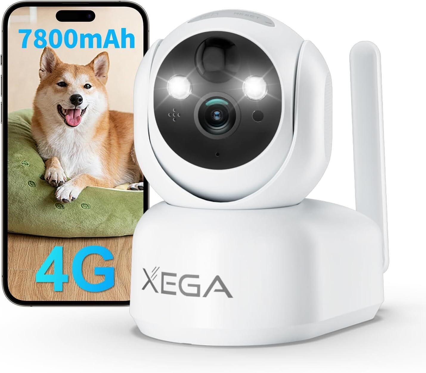 Xega 2 Pezzi 4G Telecamera Solare Esterno con SIM Scheda,2K HD PTZ Telecamere Senza Fili con Xega 2 Pezzi 4G Telecamera Solare Esterno con SIM Scheda,2K HD PTZ Telecamere Senza Fili con