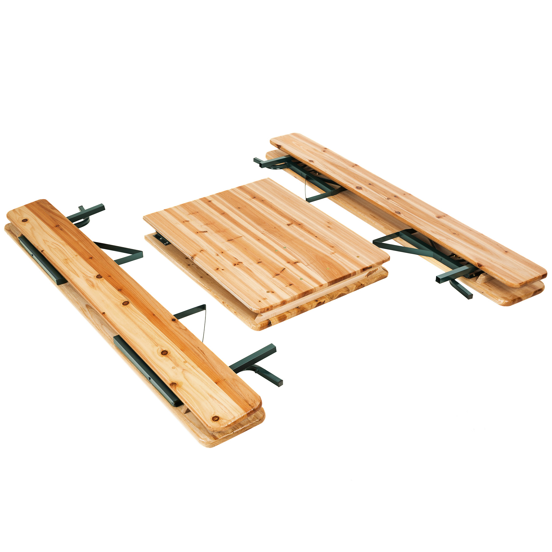 Ensemble de table et bancs avec dossiers en bois 8 places avec 3 pièces pliables amovibles TECTAKE - 7