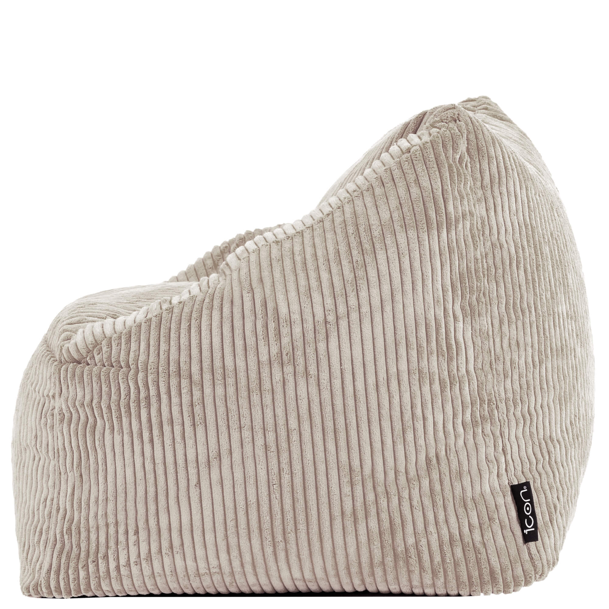 Lot de 2 poufs fauteuils enfant Icon velours côtelé beige galet, chambre, salon, 55x55xcm Oeko-Tex® - 5