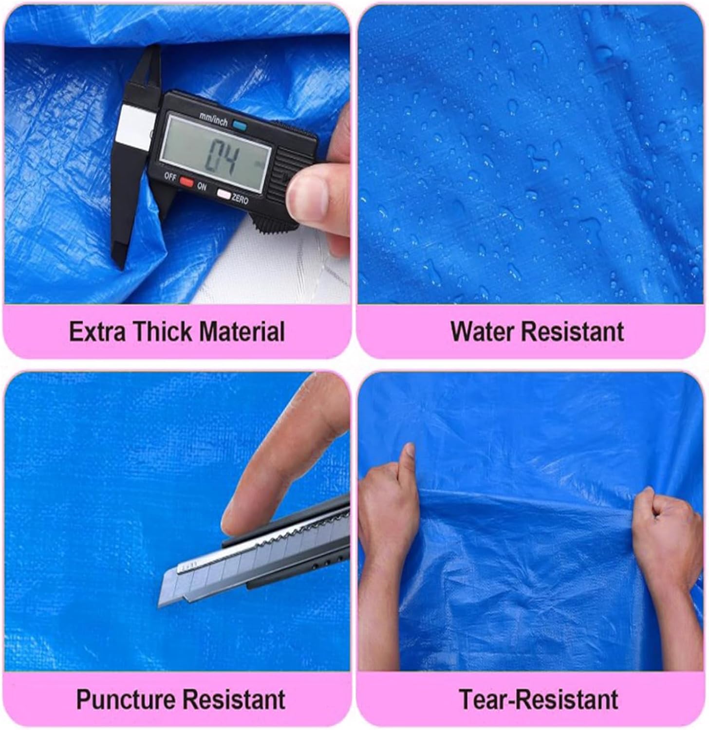 Sac de rangement robuste pour parasol/tente de plage - imperméable, résistant aux rayures, bleu, multifonctionnel, pour tente d'extérieur - 4