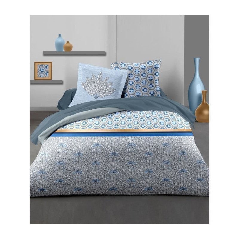 HOME LINGE PASSION Beddengoedset, 3-delig, 220 x 240 cm, 57 draden/cm², katoen, wit/blauw