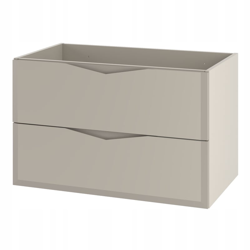 Szafka łazienkowa DELICA 80 cm kaszmir wisząca 2 szuflady frezowane MDF mat