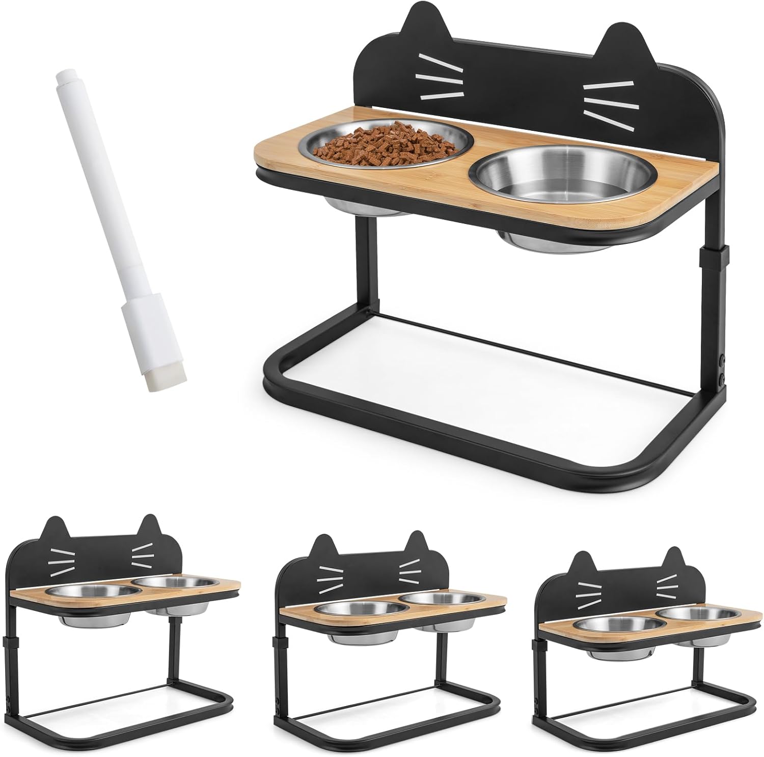 Support De Gamelle Surélevé Pour Chat LOVIVER - Cadre En Fer, Facile à Nettoyer - Anti-vomissements Et Meilleure Posture - 9