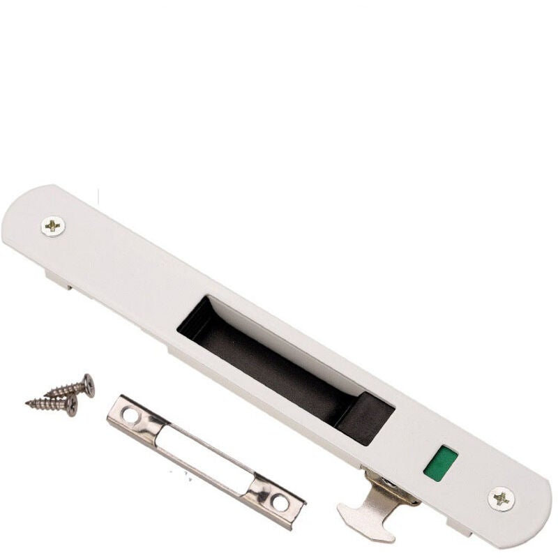 Încuietoare pentru uși glisante - Garnituri hardware pentru uși glisante din oțel inoxidabil cu o singură încuietoare (alb)