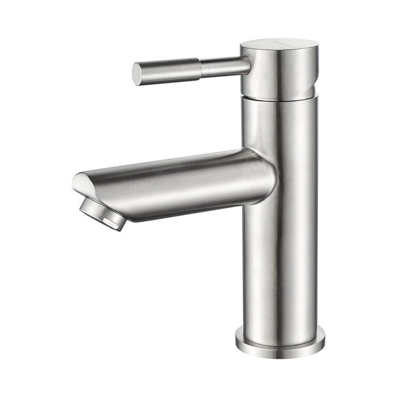 Jednouchwytowa bateria umywalkowa, stal nierdzewna, wykończenie szczotkowane