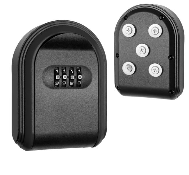 Magnetyczny brelok z zamkiem, magnetyczna skrytka na zamek ukryta pod samochodem, bezpieczny 4-cyfrowy zamek szyfrowy z kodem resetującym
