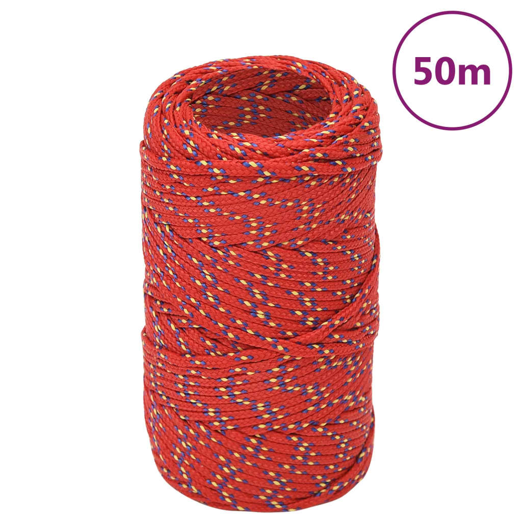 152409 vidaXL Corde de bateau Rouge 14 mm 25 m Polypropylène
