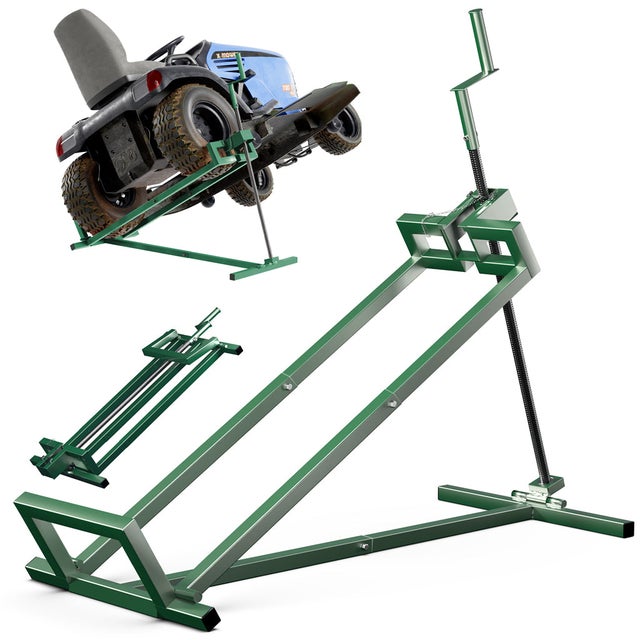 Cric Lève Tracteur Tondeuse 400 kg max - télescopique 78 à 98 cm de long - angle d'inclinaison 45° - vert - VOUNOT®