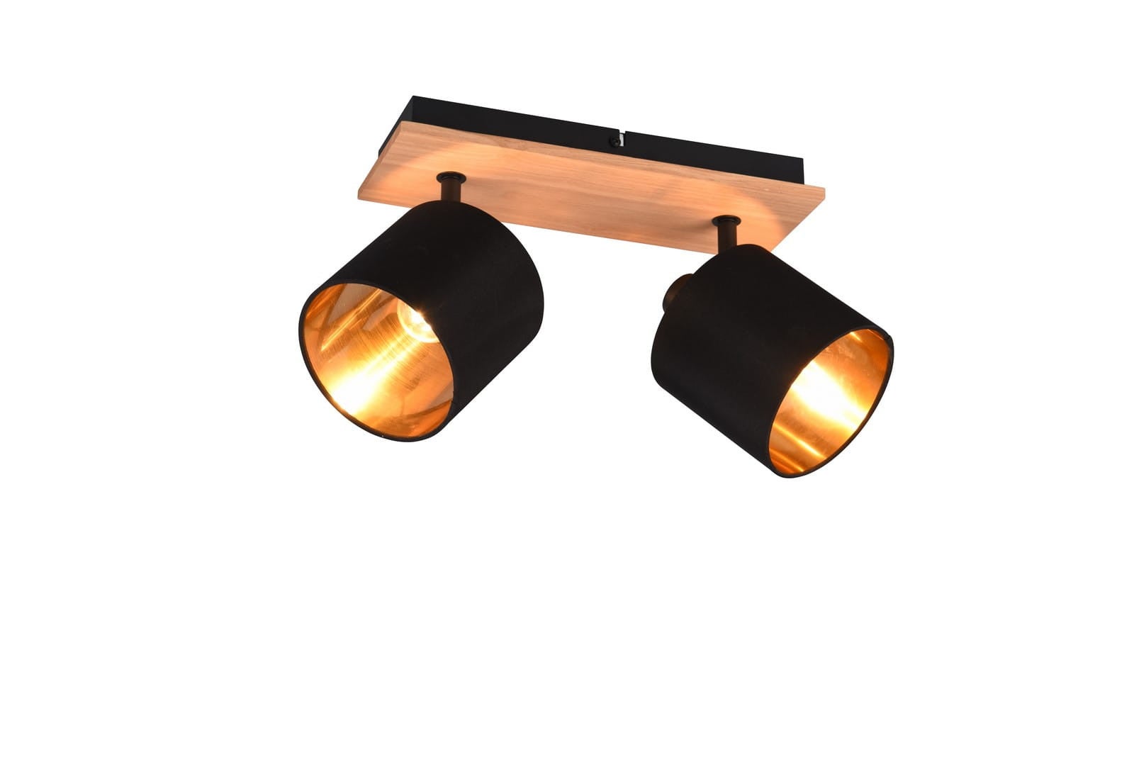 Lampa sufitowa wisząca Tommy czarno-złota-jasne drewno 2xE14x28W wym: 19,5 x 30 x 12 cm metal RL