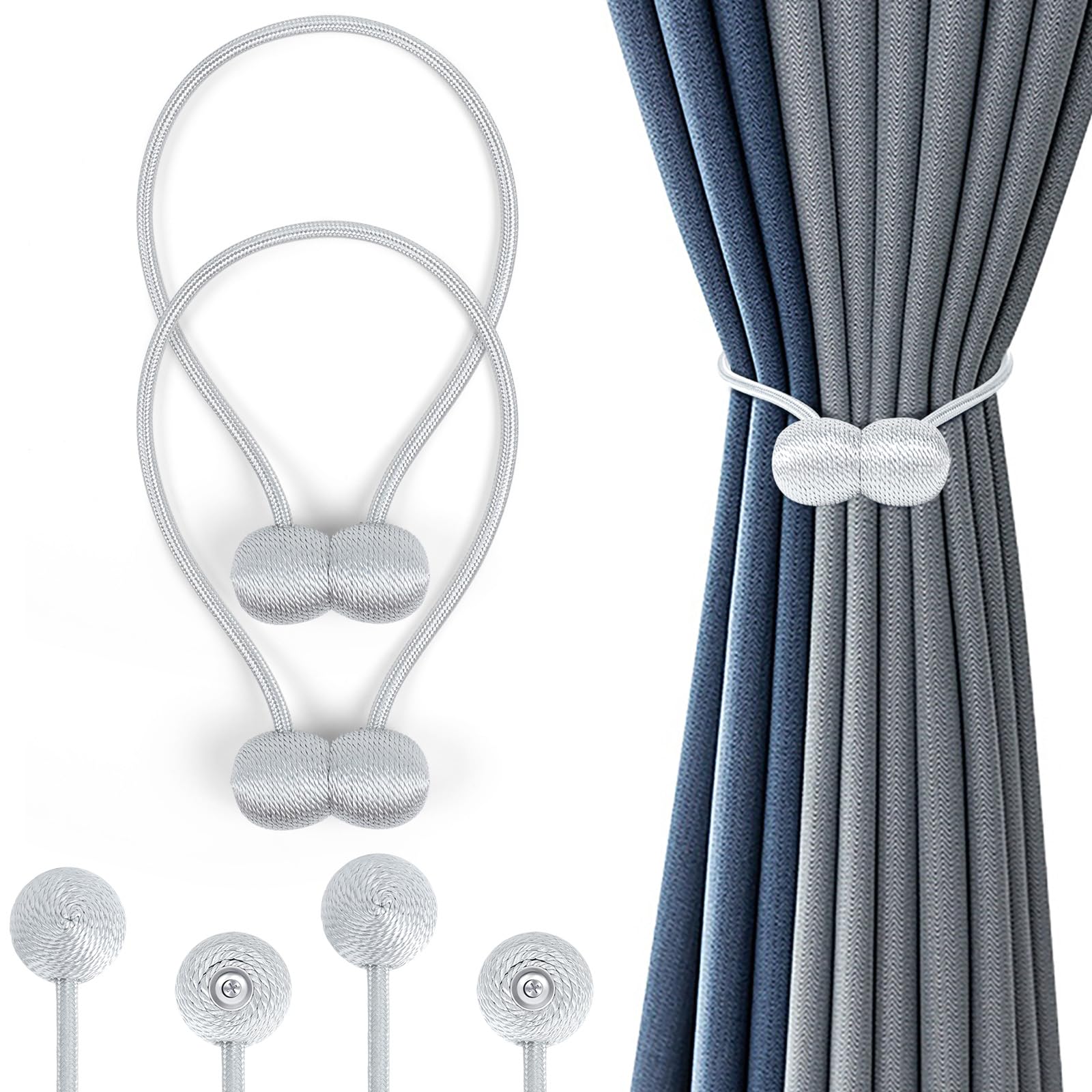 2 embrasses/clips magnétiques pour rideaux, adaptés à la décoration de ...