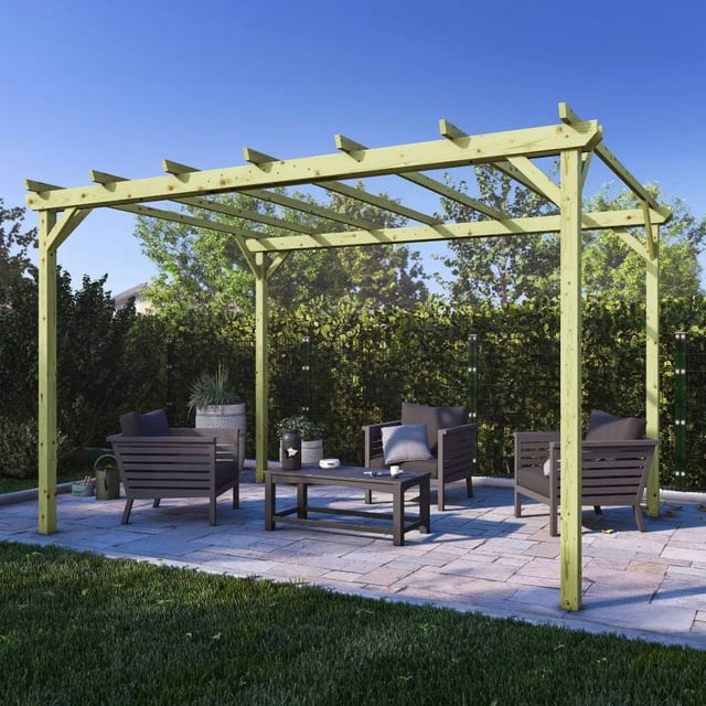 Pergola in legno 3x4 per Esterno e Giardino in legno di conifera impregnato in autoclave