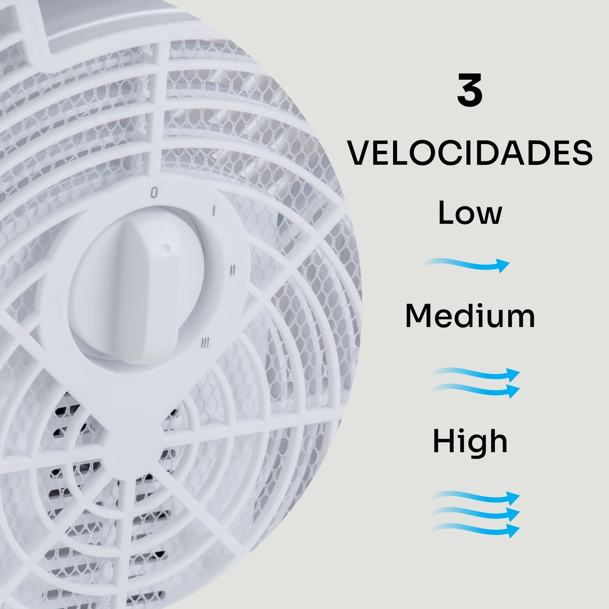 Ventilador de mesa silencioso Mellerware Air Power 30 | Potência de 30 W | 3 velocidades | 3 pás | Fluxo de ar refrescante | Fácil de transportar - 3