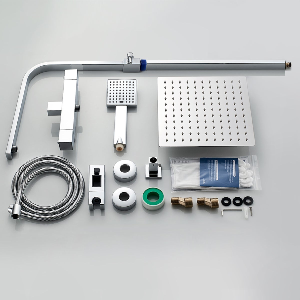 Ensemble de douche Auralum max, Colonne de douche thermostatique ，Chromé et noir - EU Modèle - 5