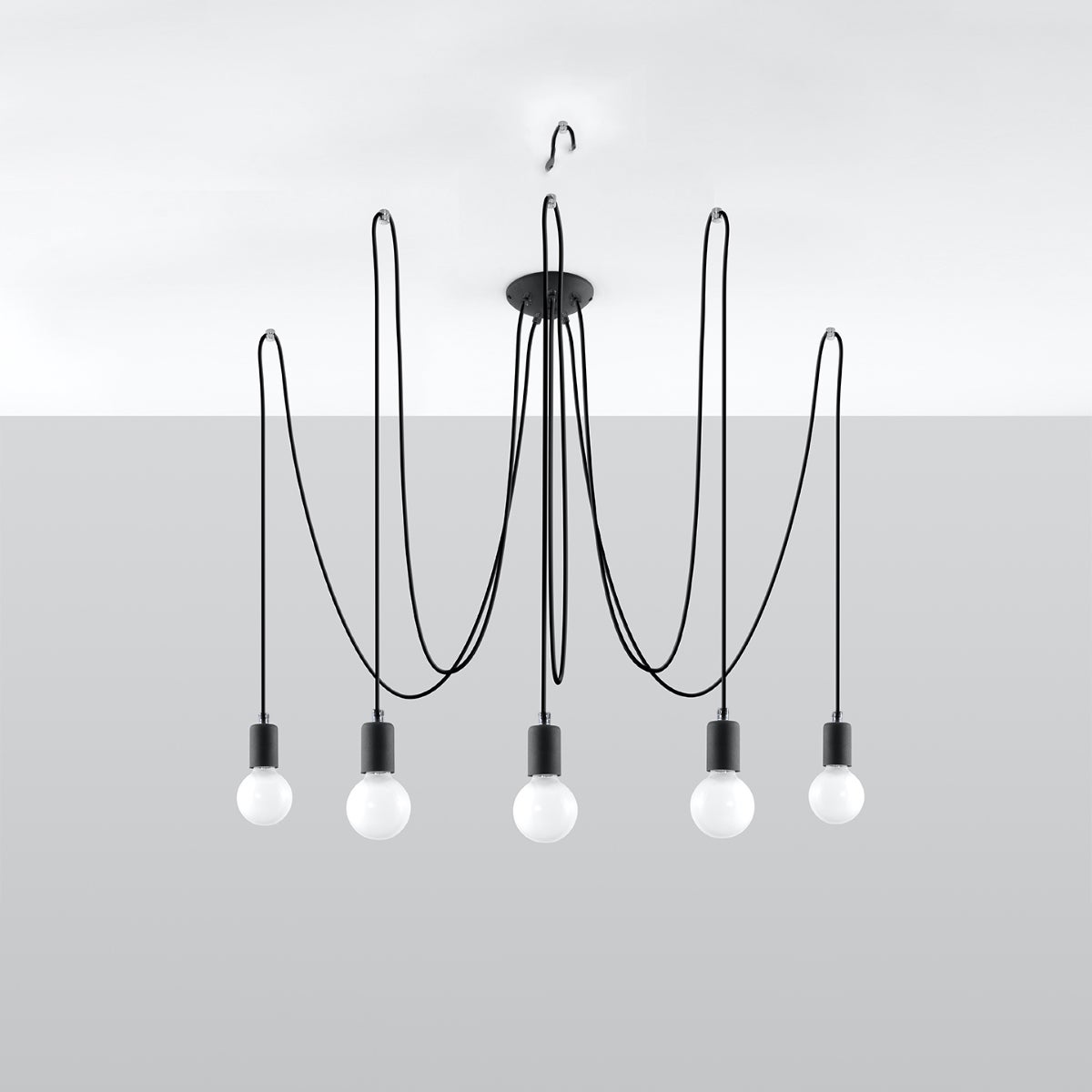 Żyrandol SPEIS 5 czarny LED 4000K - 300x300x150cm Sollux