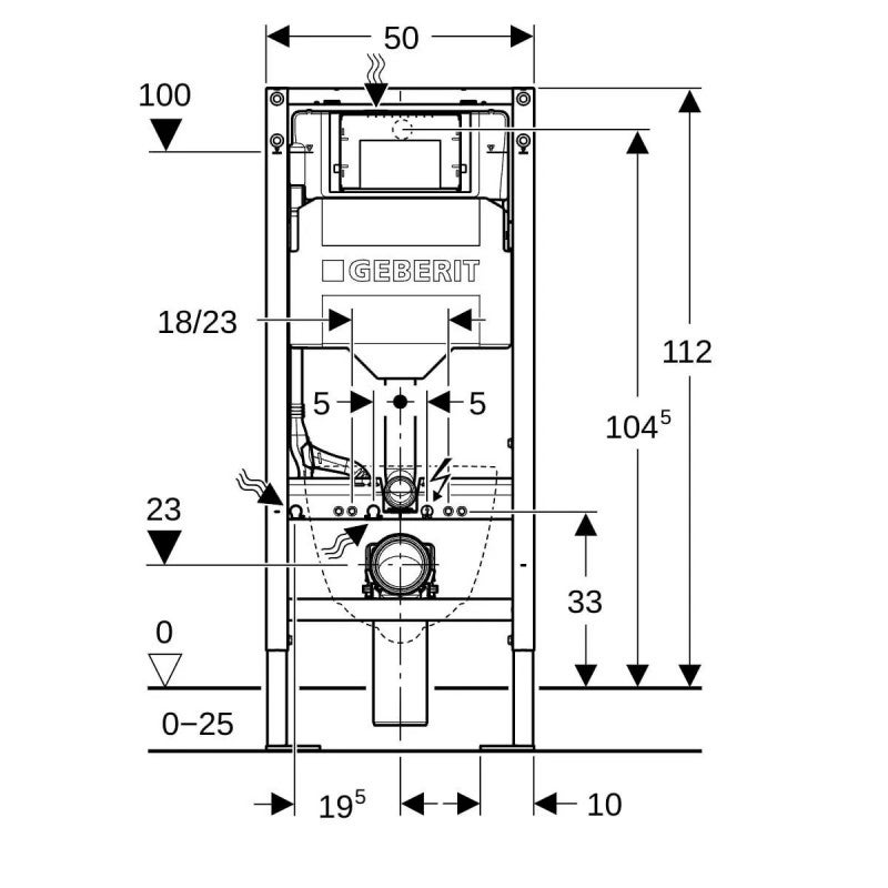 Bâti-Support Autoportant WC Suspendu GEBERIT Duofix 112cm - 111.333.00.6 - 3
