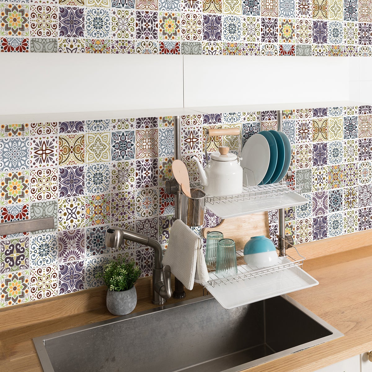 24 adesivi piastrelle di cemento azulejos yago - Sticker adesivo - adesivi murali - 24stickers20x20cm - 5