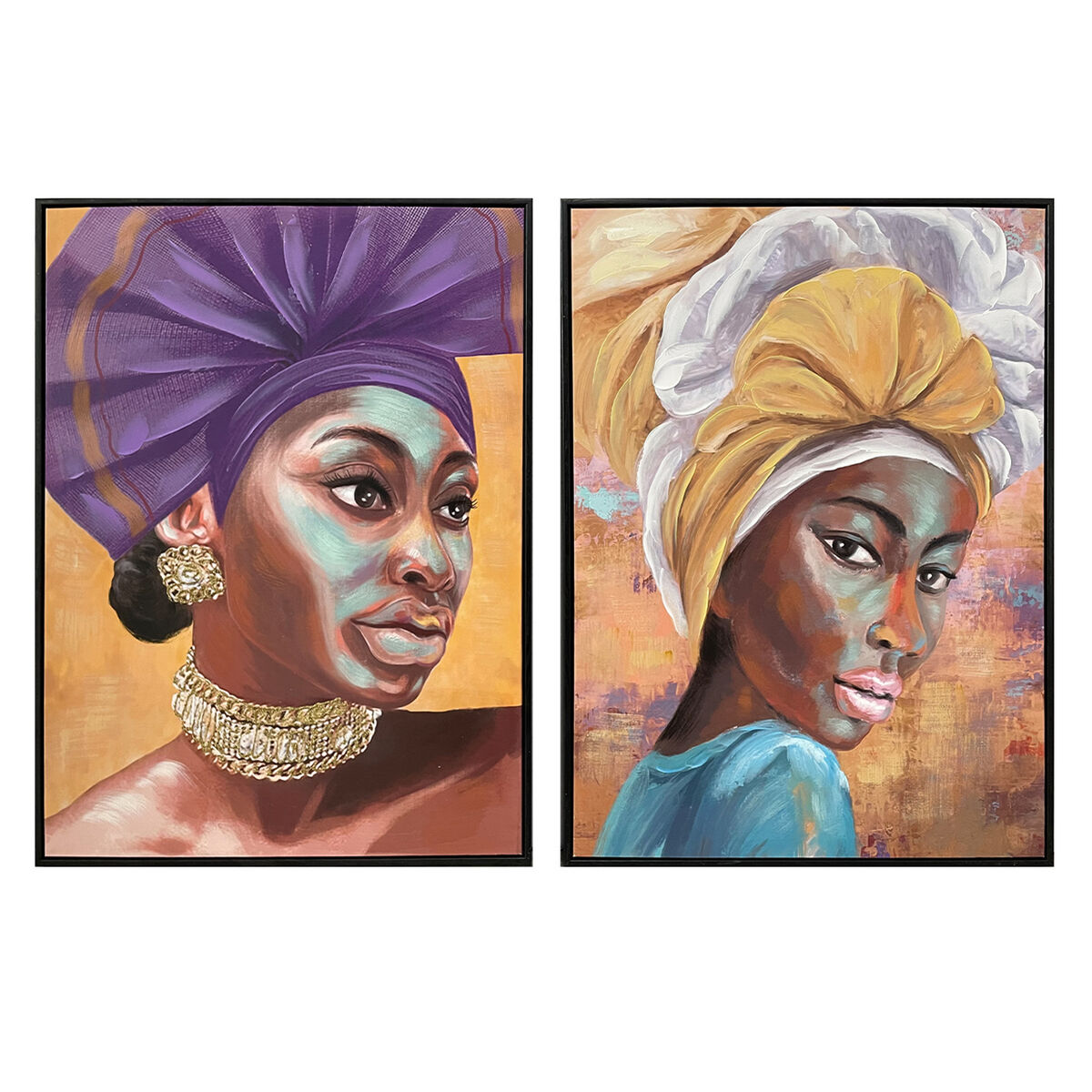 Lienzo dkd home decor colonial africana (60 x 3,5 x 80 cm) (2 unidades)