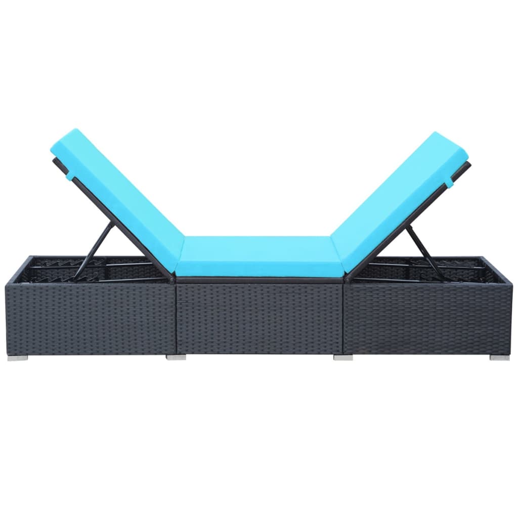 Espreguiçadeira cadeira de praia cama de sol cama de jardim mobiliário de exterior para pátio com almofad 02_0012528 - 4