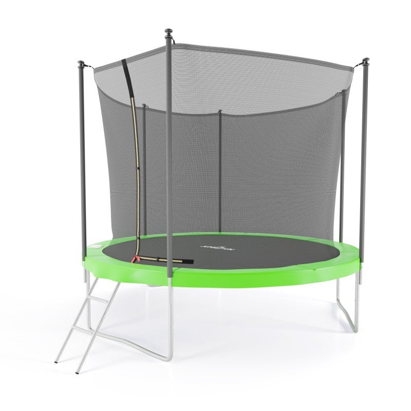 Trampoline de jardin ø 305 cm- 10FT- Filet intérieur, Matelas de protection et Echelle - 7