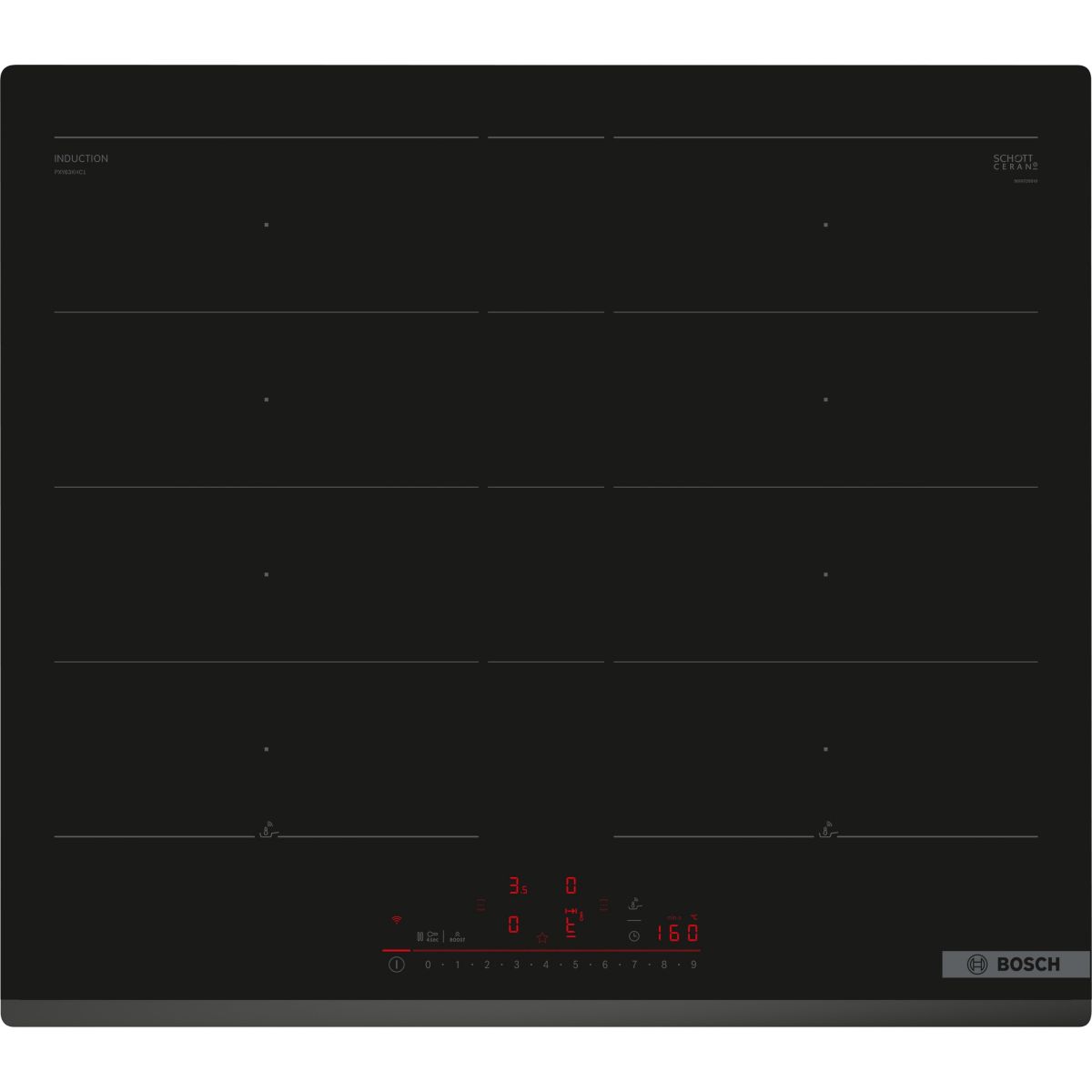 Bosch Serie 6 Pxy63khc1e Placa De Inducción 4 Zonas 60 Cm Vidrio Negro, Flexinduction Plus Y Perfectfry Plus, Home Connect - Imagen 2