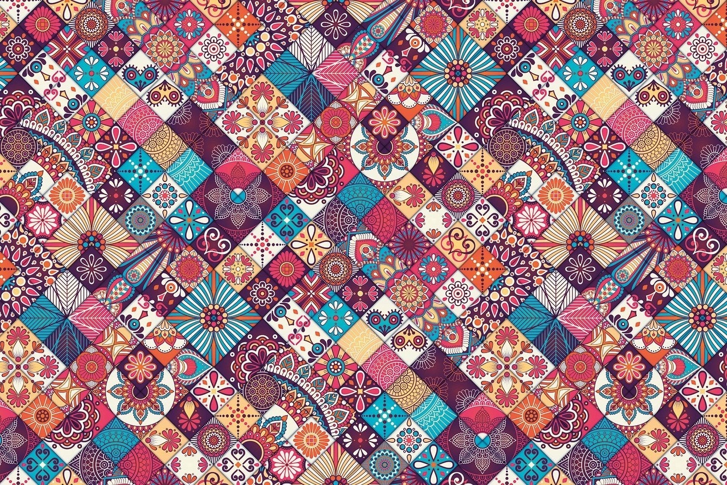 Dywan winylowy kolorowa mozaika dekoracyjna mata winylowa do pokoju modny wzór 90x60 cm – Tulup - 2