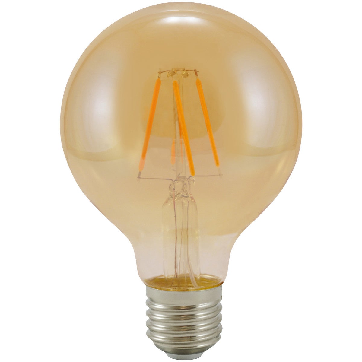 Zarówka dekoracyjna LED COB E27 4W kulka bursztynowa Ciepła biel 2000K 350lm Polux