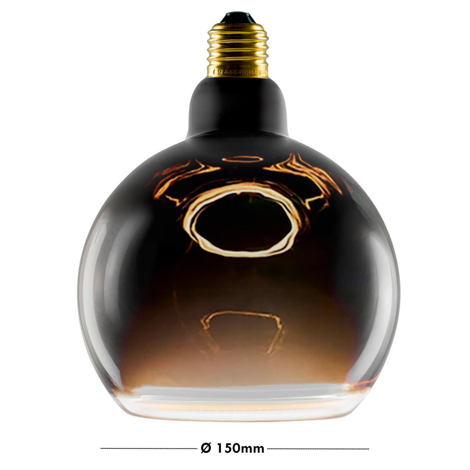 Lámpara de diseño led de cristal negro e27 serie black moon luz cálida efecto flotante decorativo bar pub restaurante hotel ø 150mm