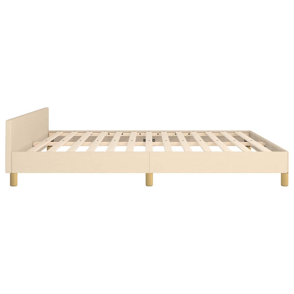 Cadre de lit sans matelas en tissu crème, pour la chambre, 180 × 200 cm - 6