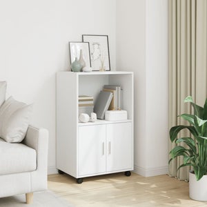 Étagère De Rangement 5 Niveaux à Roulettes - Blanc, 28x28x89 Cm - Pour Cuisine, Bureau, Salle De Bain