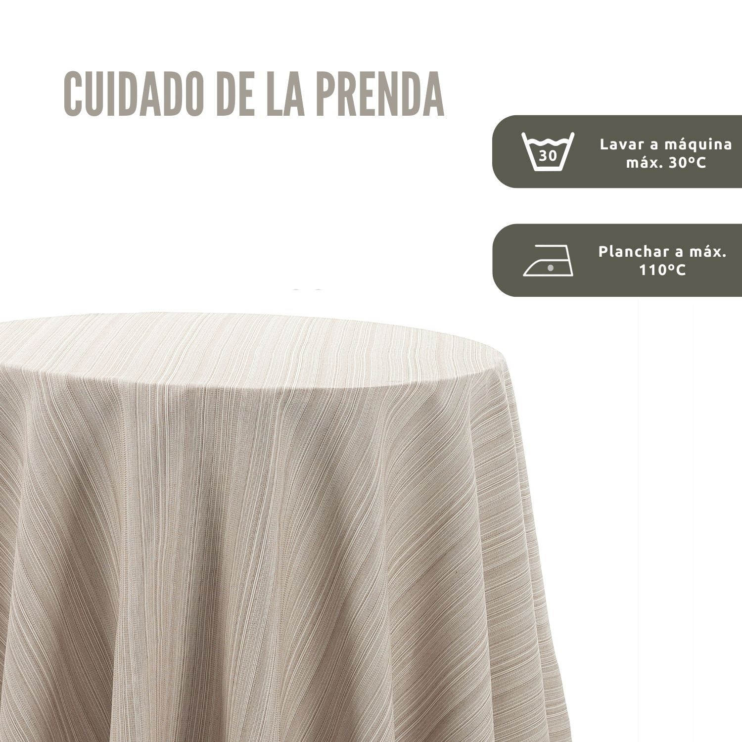 Falda para Mesa Camilla Riby Redonda 120cm Natural Donegal Collections - 4