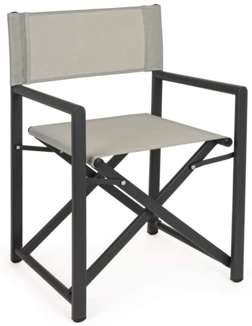 Chaise de jardin pliante TAYLOR Dark Grey-Bone 48x5 h86 cm - 6