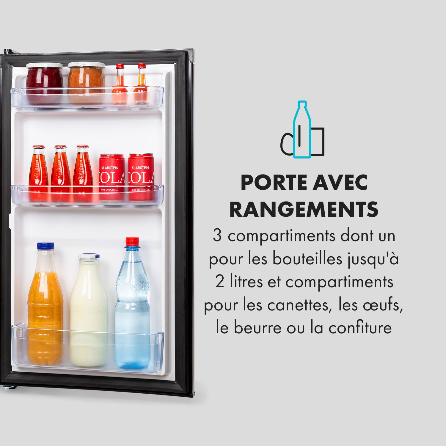 KLARSTEIN Cool Cousin combiné réfrigérateur-congélateur 70/11 litres 40 dB Noir - 5